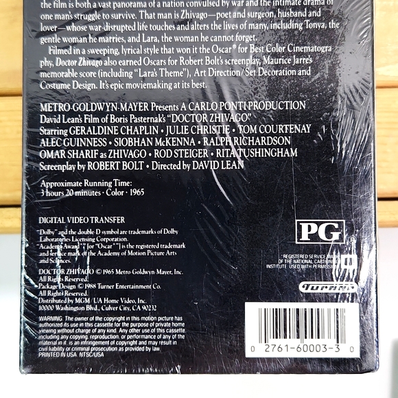 2/$20💥 DOCTOR ZHIVAGO VHS Deluxe Double Tape Set [1988] Factory Seal - Picture 7 of 7